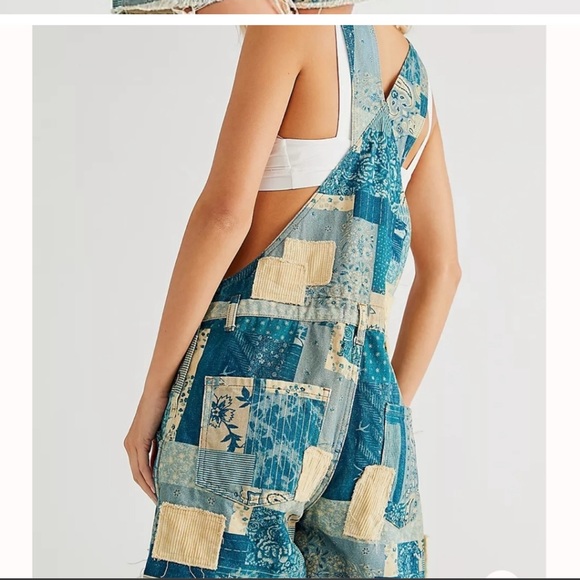Lo Fidelity NWT Rare Free People Patchwork Overalls - Picture 2 of 8